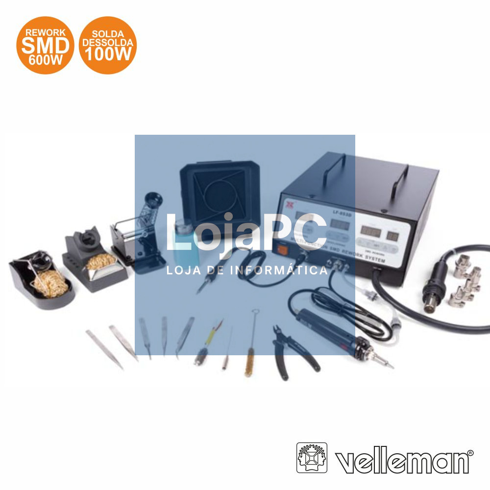 ESTAÇÃO DE SOLDAR E DESSOLDAR SMD 100W/600W VELLEMAN
