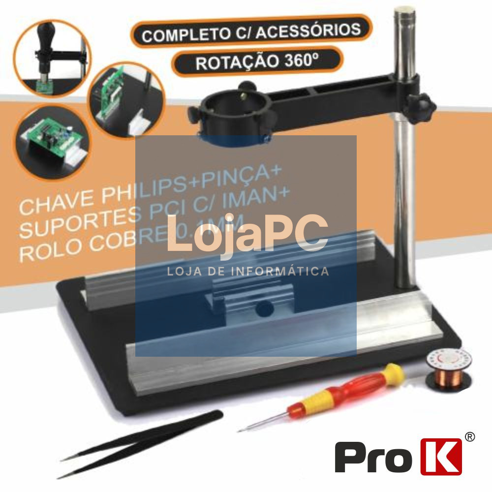 SUPORTE C/PLATAFORMA P/ FERRO DE AR QUENTE PROK