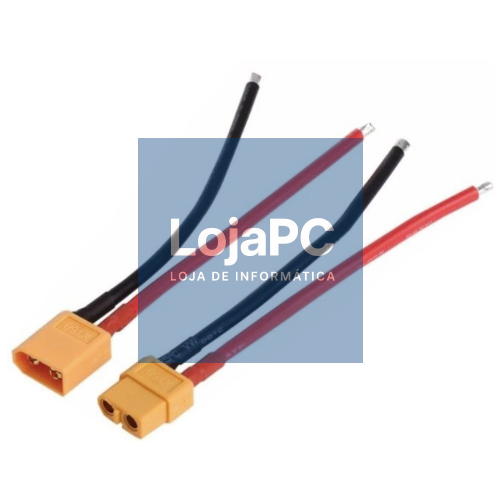 CABO ALIMENTAÇÃO XT60 P/ BATERIA 14AWG 88A 10CM