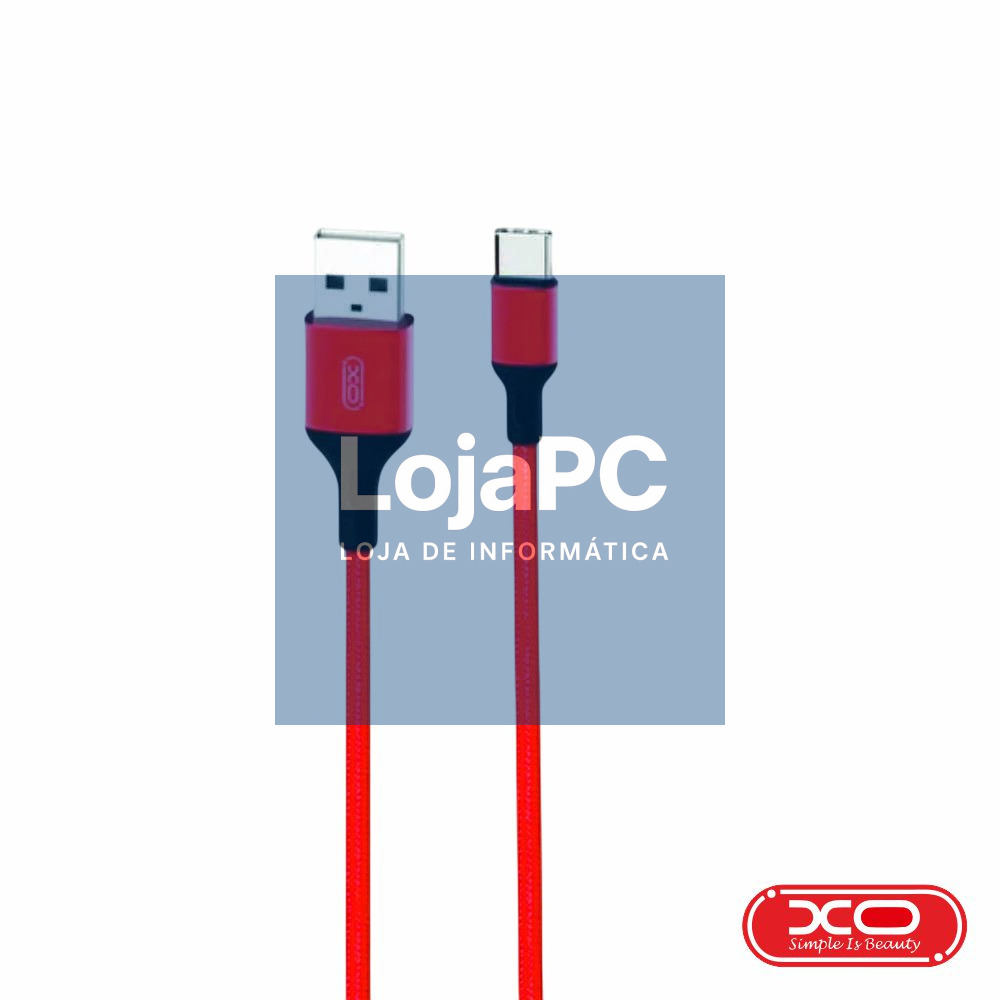 Cabo USB-A Macho / USB-C Macho 1m Vermelho XO