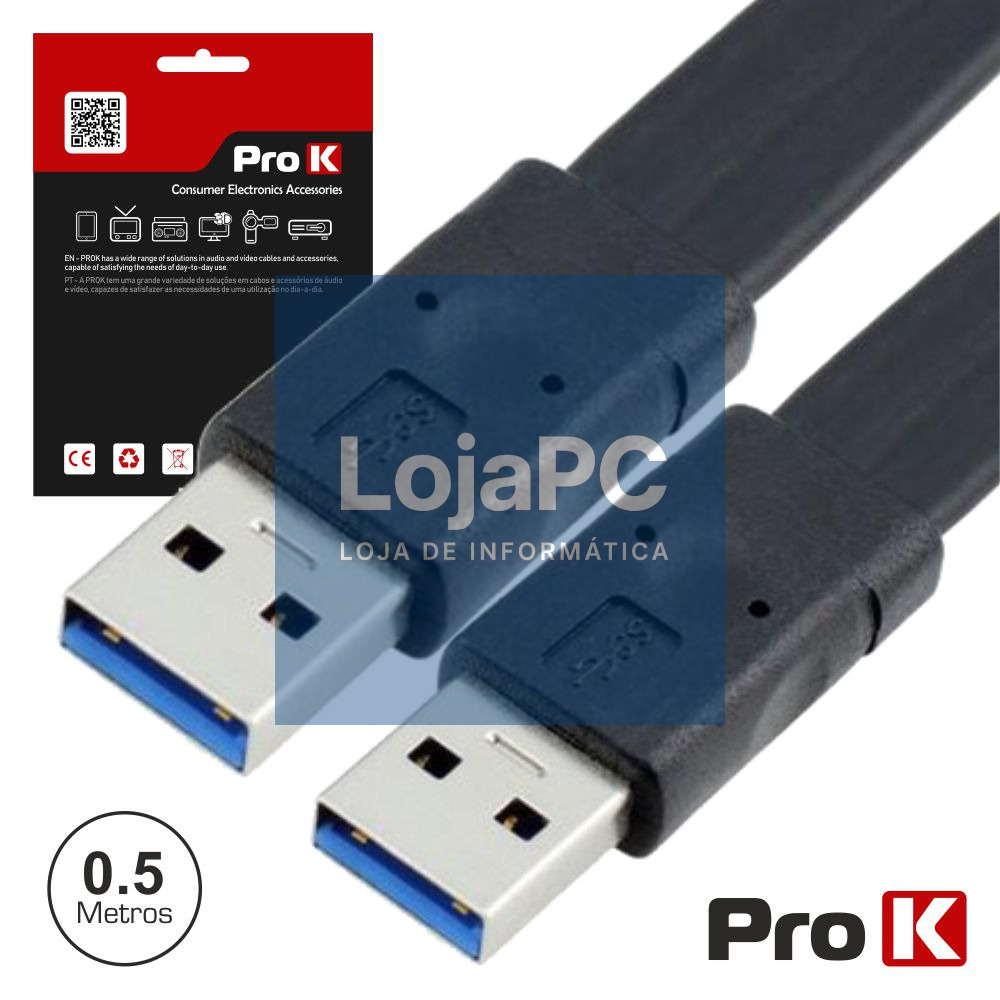 CABO USB-A 3.0 MACHO / MACHO 0.5M PROK