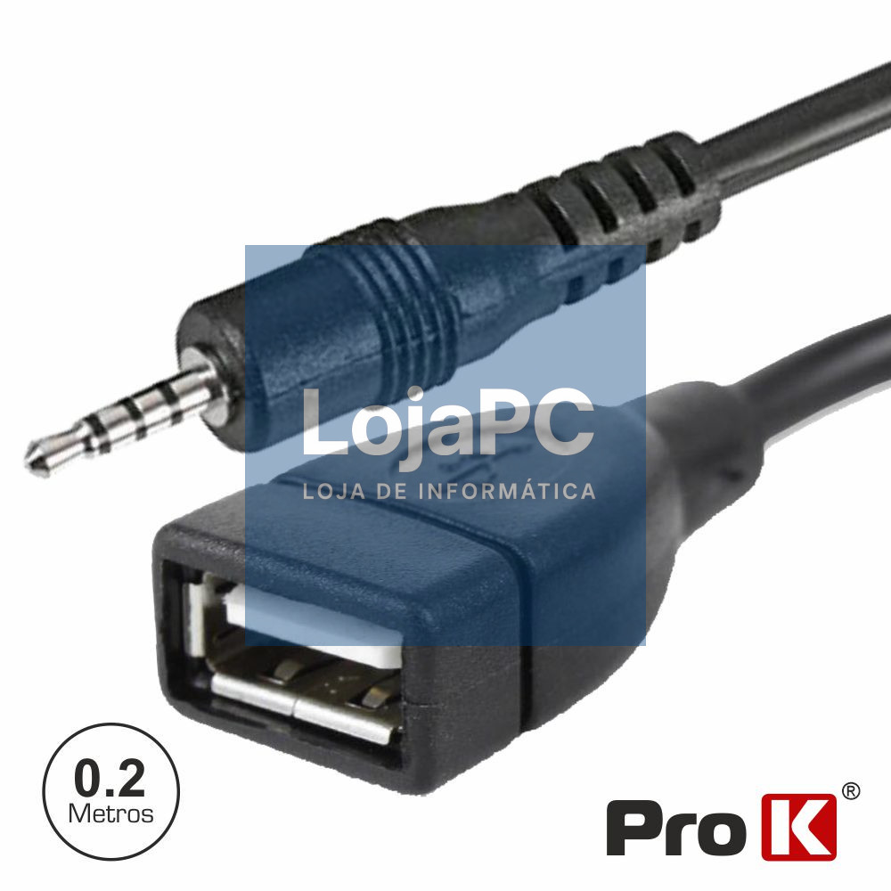 CABO USB-A FÊMEA / JACK MACHO 4P 0.2M PRO