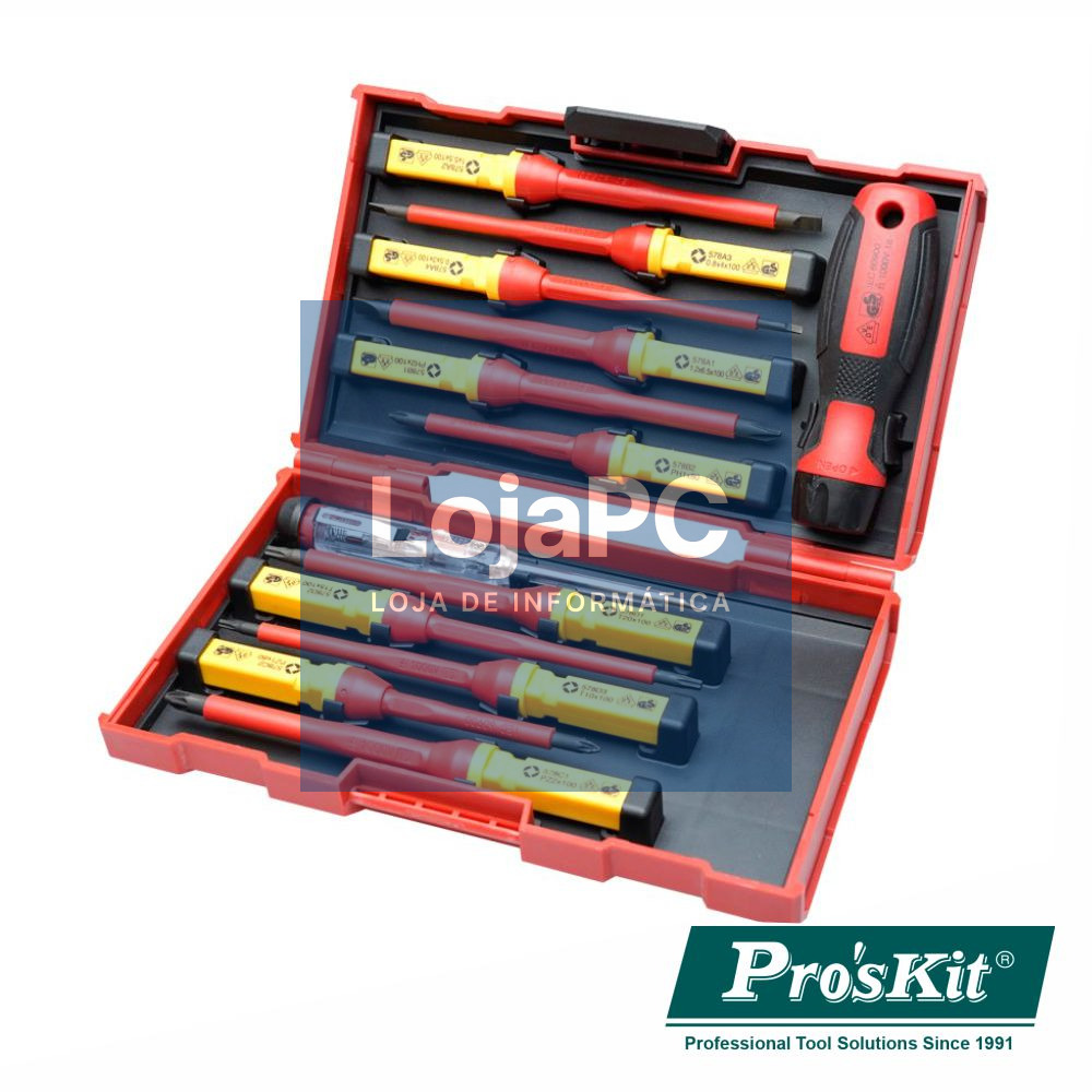 Conjunto De 13 Chaves Fendas / Philips / Pozidriv PROSKIT