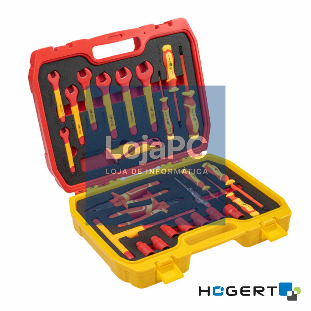 Mala Ferramentas Profissional 25 Peças VDE 1000V HOGERT