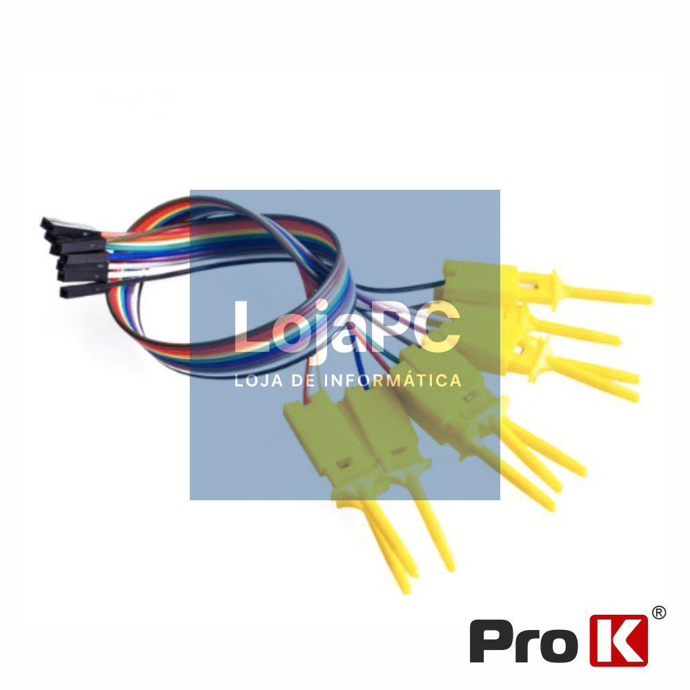 KIT 10 Cabos de ligação Jumper Fêmea / Pinças Prova PROK