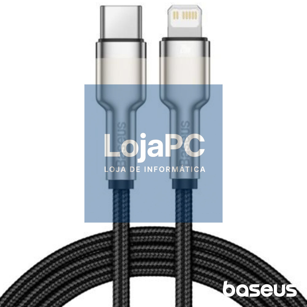 Cabo USB-C Macho P/ Lightning Macho PD 20W 1m Cafule BASEUS