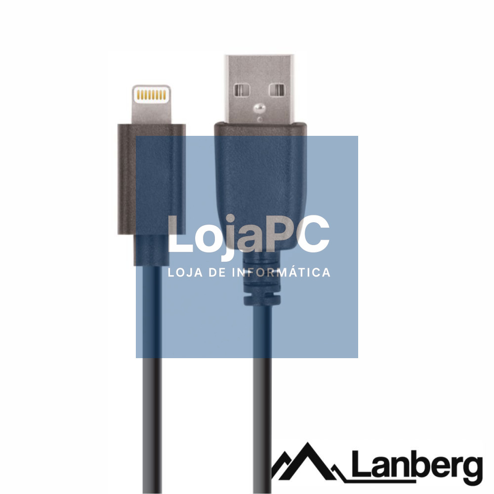 Cabo USB-A 2.0 Macho / Lightning 8P Macho 1.8m Preto LANBERG