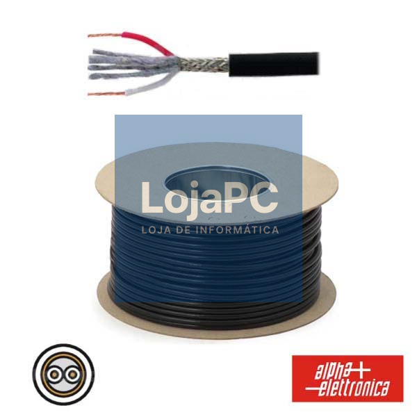 CABO MICROFONE 2 CONDUTORES + MALHA 2X0.35MM Ø6.2MM PRETO