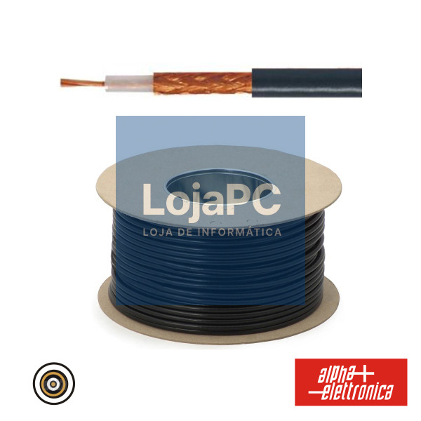 CABO ELETRONICA 1 CONDUTOR + MALHA 1x0.56 °8mm PRETO