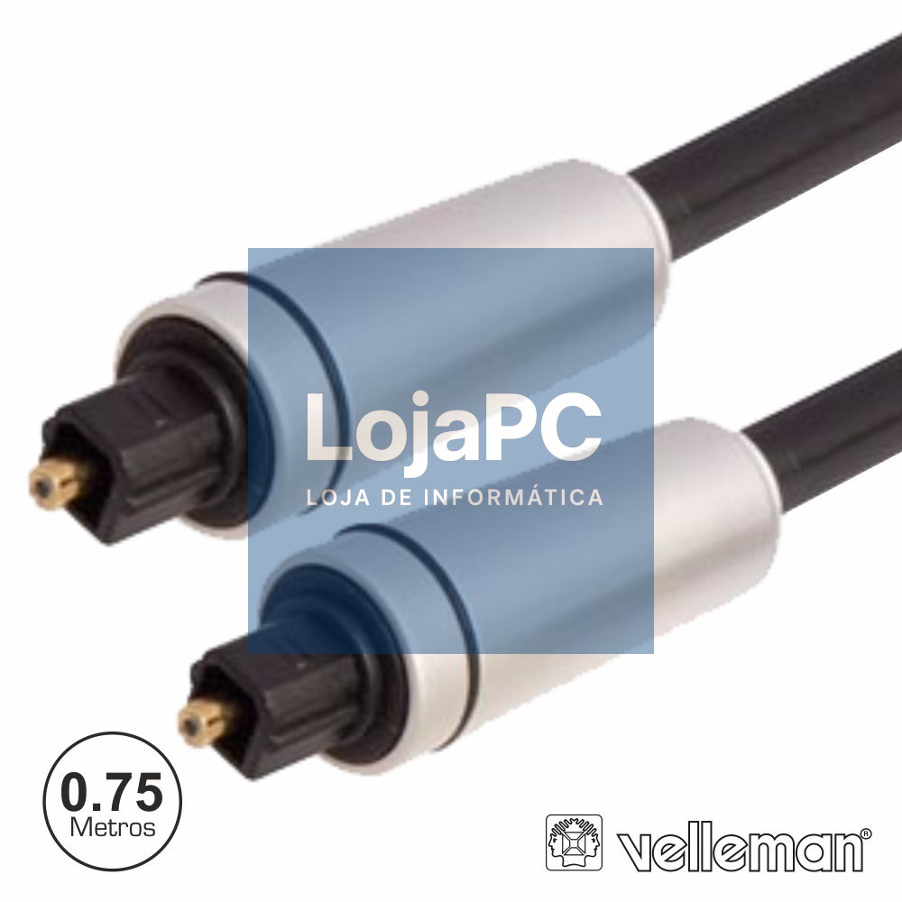 CABO FIBRA ÓPTICA TOSLINK-TOSLINK M/ M 0.75M VELLEMAN