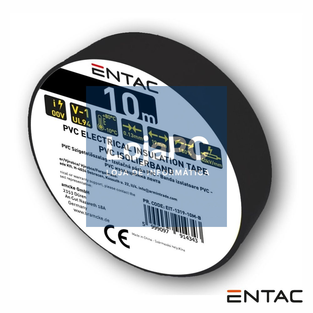 Fita Isoladora Preto 10M ENTAC