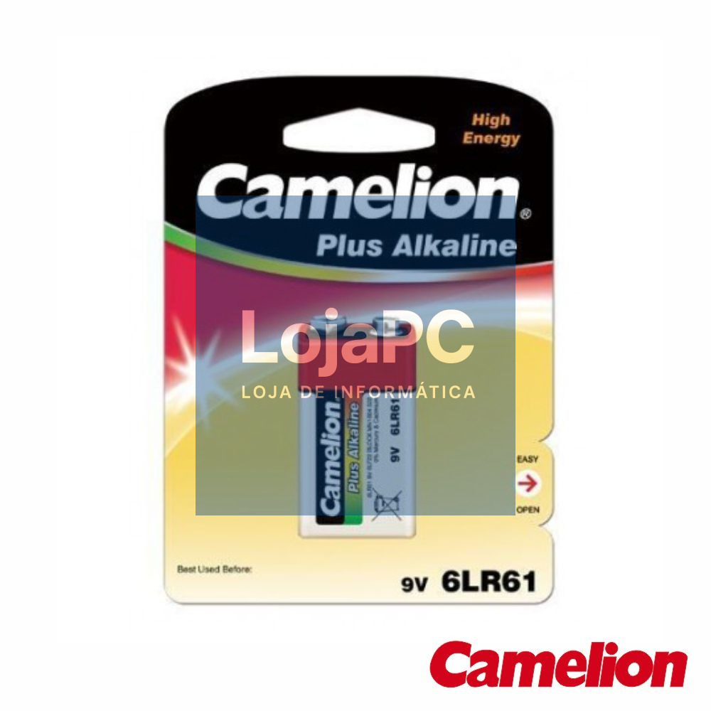 Pilha Plus Alcalina 9V/6LR61 700mA 1x Blister CAMELION