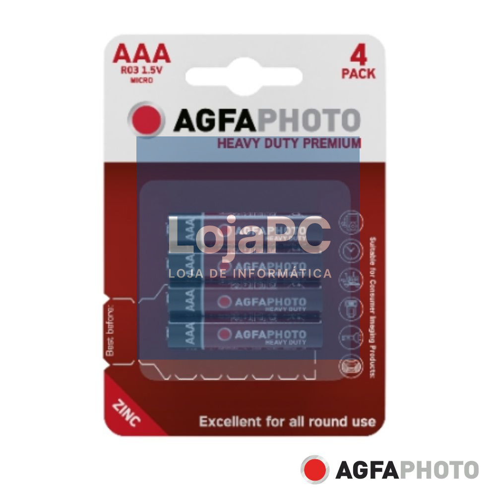 Pilha Zinco-Carvão R03/AAA 1.5V 4x Blister AGFAPHOTO