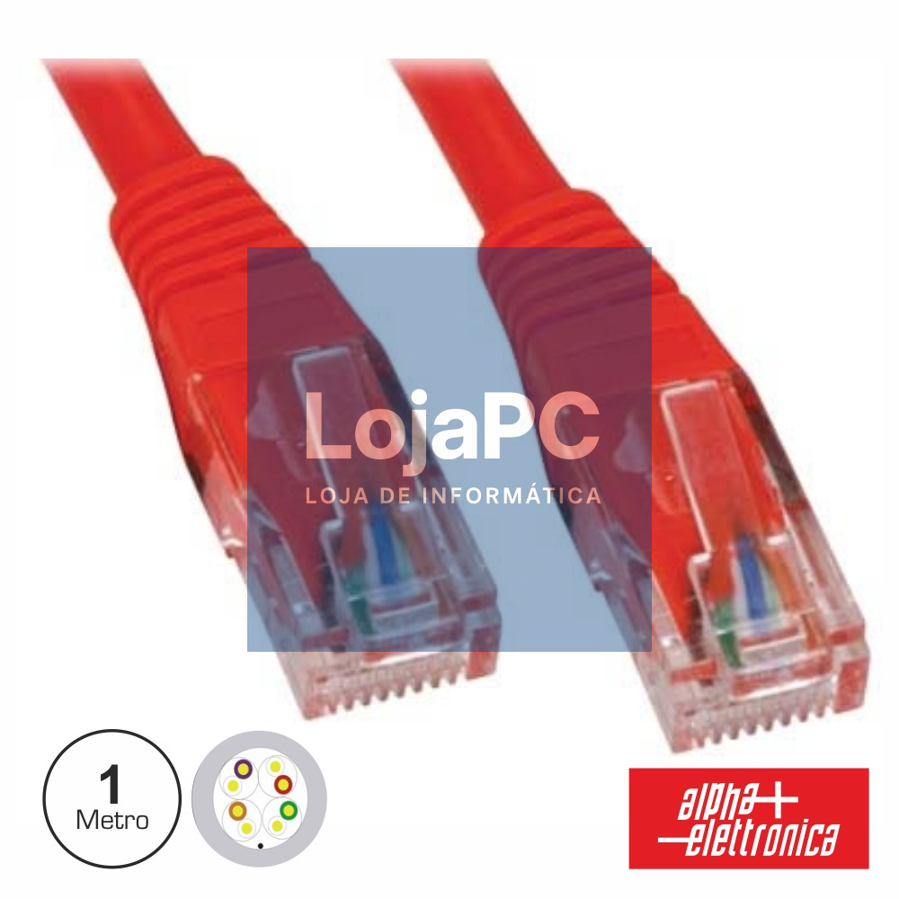 CABO UTP CAT5E VERMELHO 1M