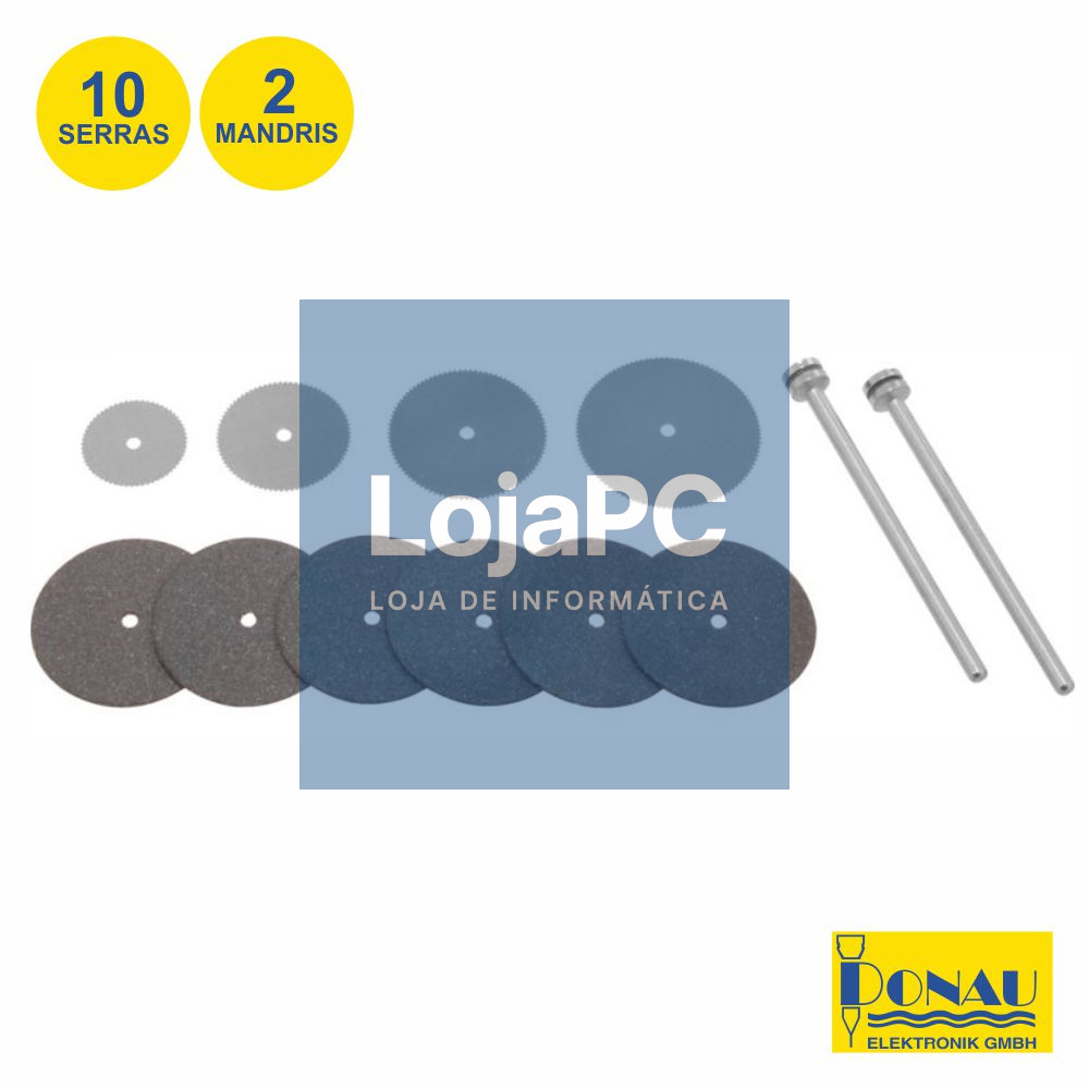 CONJUNTO 6 DISCOS Ø22MM 4 DISCOS Ø12-22MM E MANDRIL DONAU