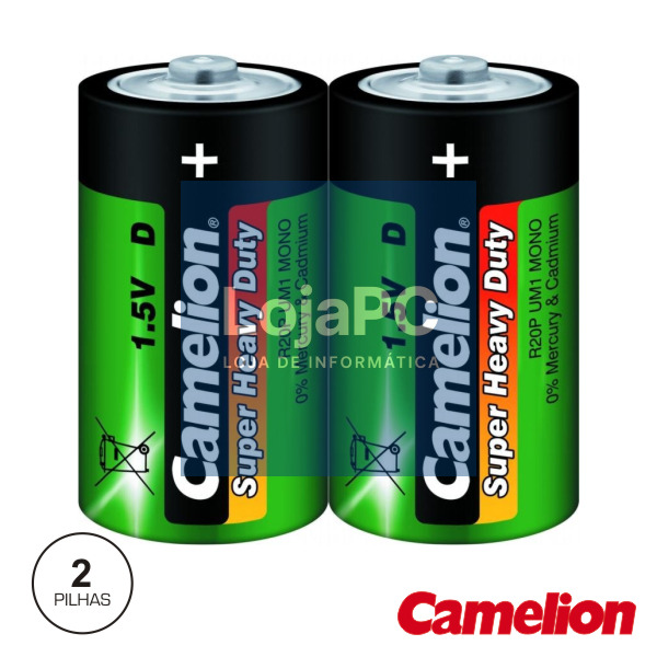 PILHA ZINCO-CARVÃO LR20/D 1.5V 2X CAMELION