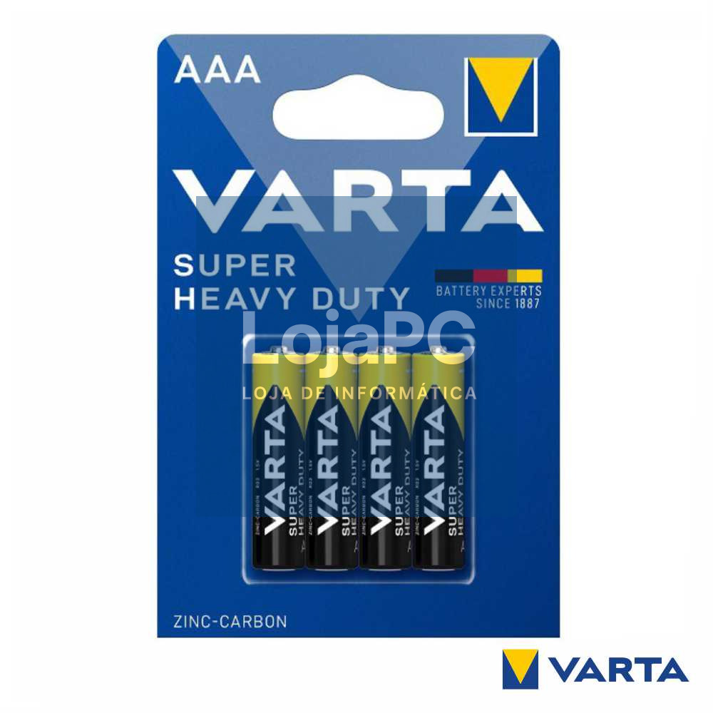 Pilha Zinco-Carvão R03/AAA 1.5V 4x Blister VARTA