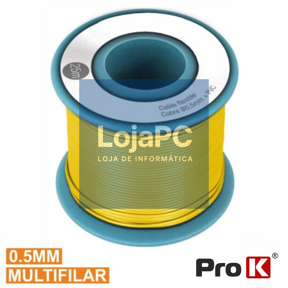 CABO MULTIFILAR AMARELO 0.5MM ROLO 25M PROK