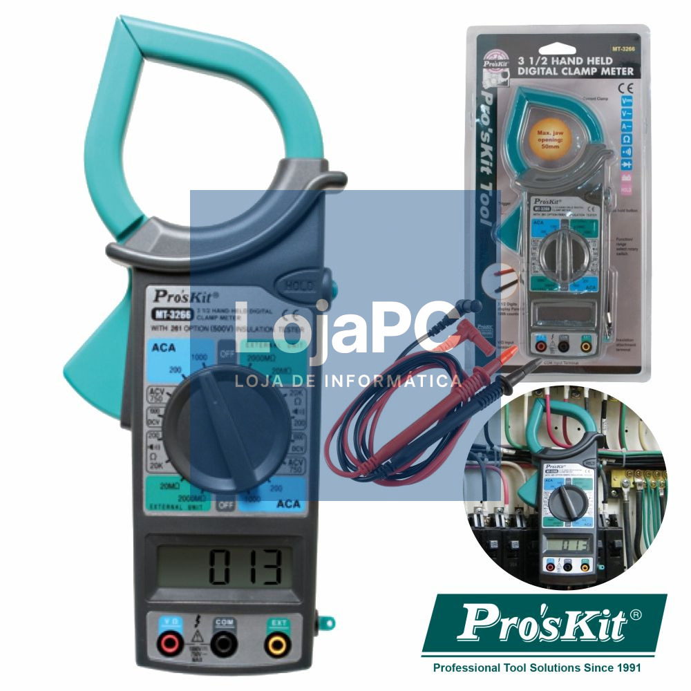 PINÇA AMPERIMÉTRICA DIGITAL AC 750V/1000V PROSKIT