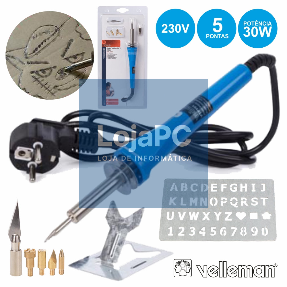 CANETA DE PIROGRAFIA 30W C/ ACESSÓRIOS