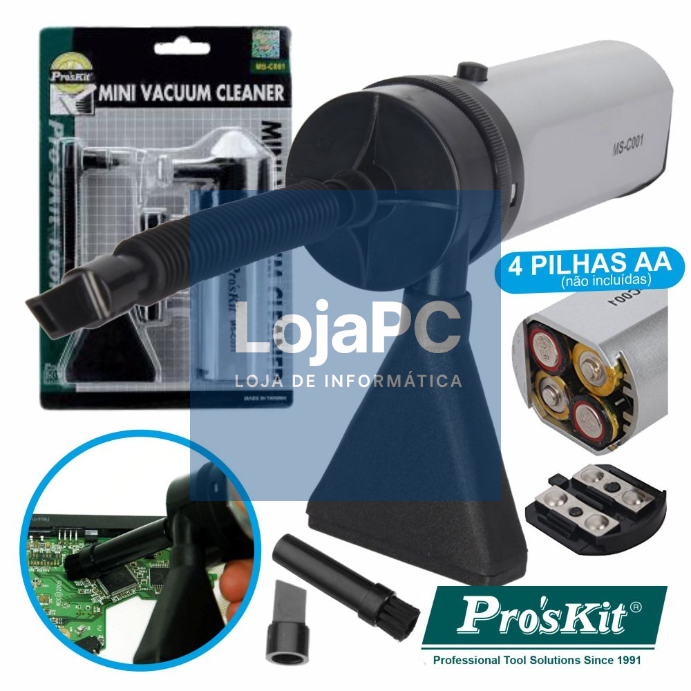 MINI ASPIRADOR PORTÁTIL A PILHAS PROSKIT