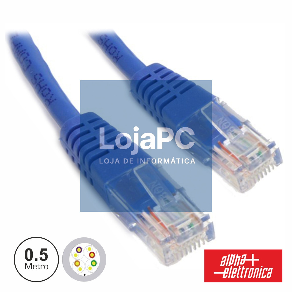 CABO UTP CAT5E AZUL 0.5M