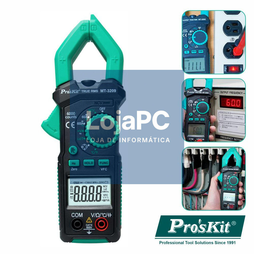 Pinça Amperimétrica Digital 3 5/6 AC/DC 600V PROSKIT