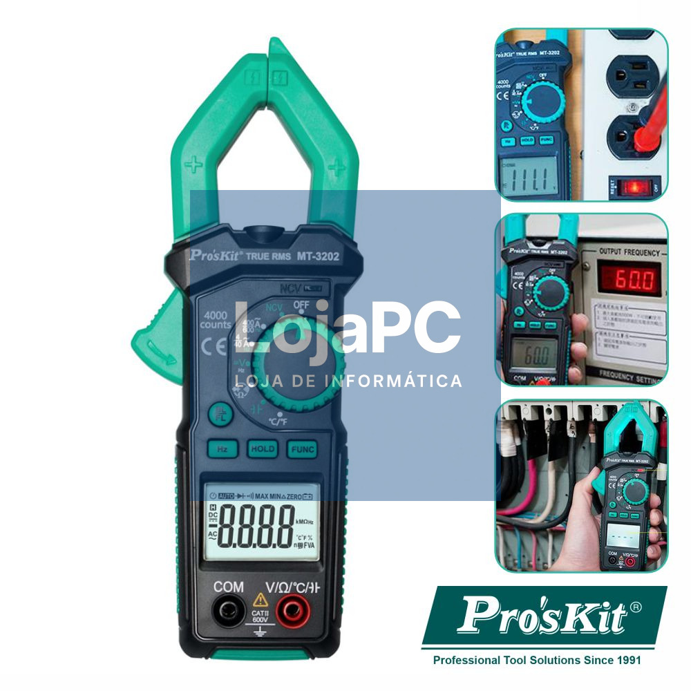 Pinça Amperimétrica Digital ¾ AC/DC 600V PROSKIT