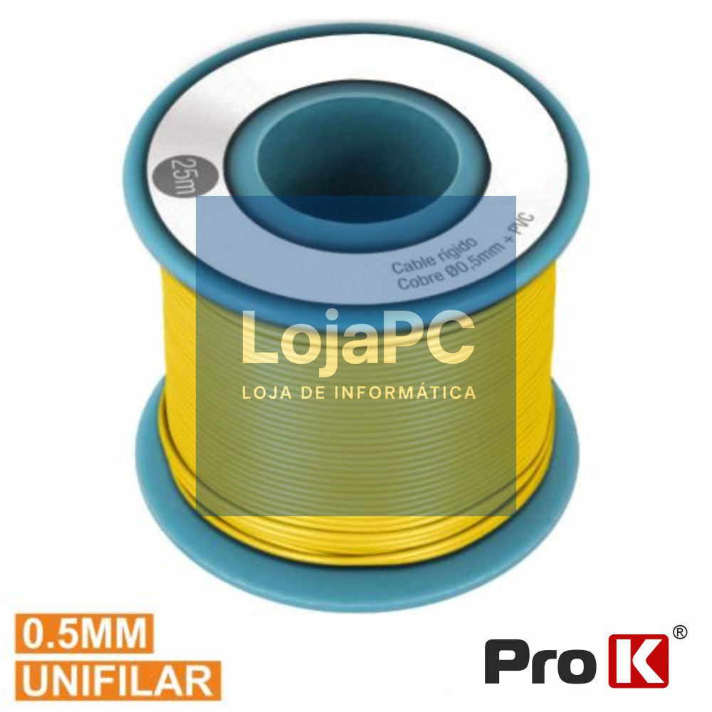 CABO UNIFILAR AMARELO 0.5MM ROLO 25M PROK