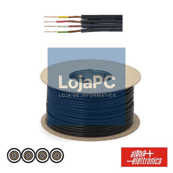 CABO ELETRONICA 4 CONDUTORES + 4 MALHAS 4x0.14 Dim 3x13