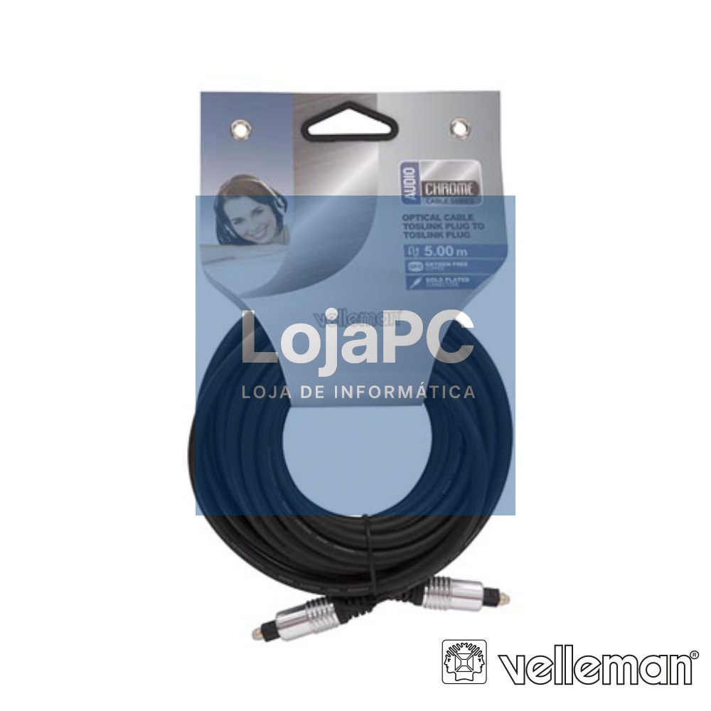 Cabo Fibra Óptica Toslink-Toslink 5M - VELLEMAN