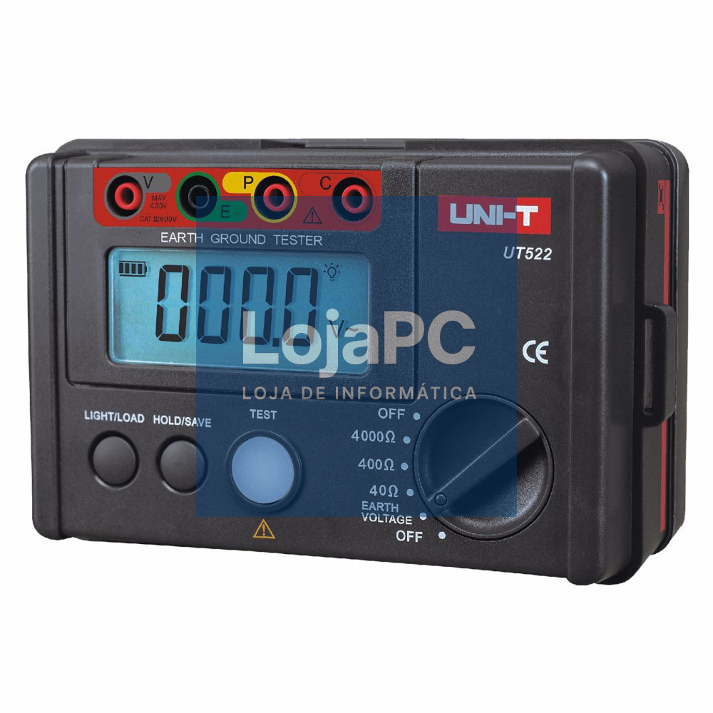 Medidor Digital de Resistência de Terra 0-4000Ohm UNI-T