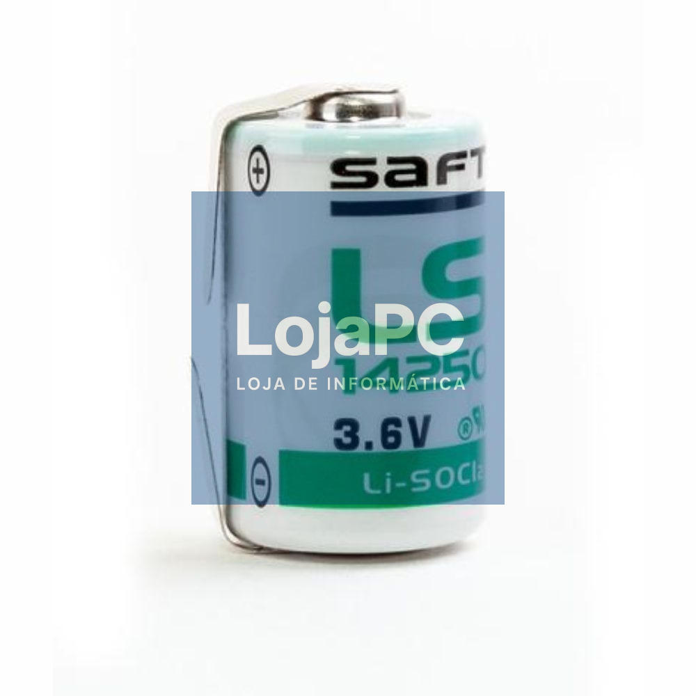 Pilha Lítio 14250 CNR 3.6V 1200mAh C/ Patilhas SAFT