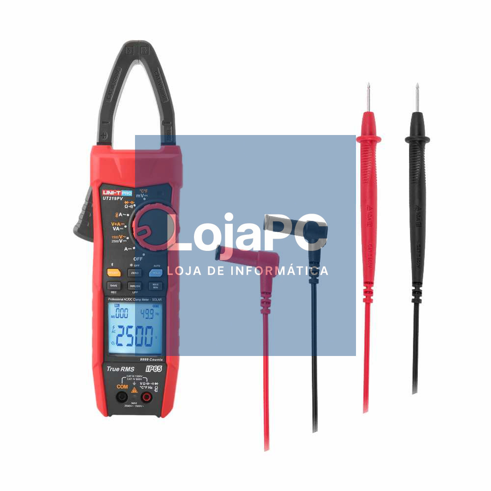 Pinça Amperimétrica Digital 999.9A 999.9V 99.9MOhm T-RMS UNT