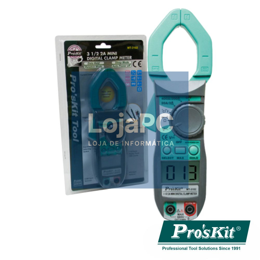 PINÇA AMPERIMÉTRICA DIGITAL AC 400V PROSKIT