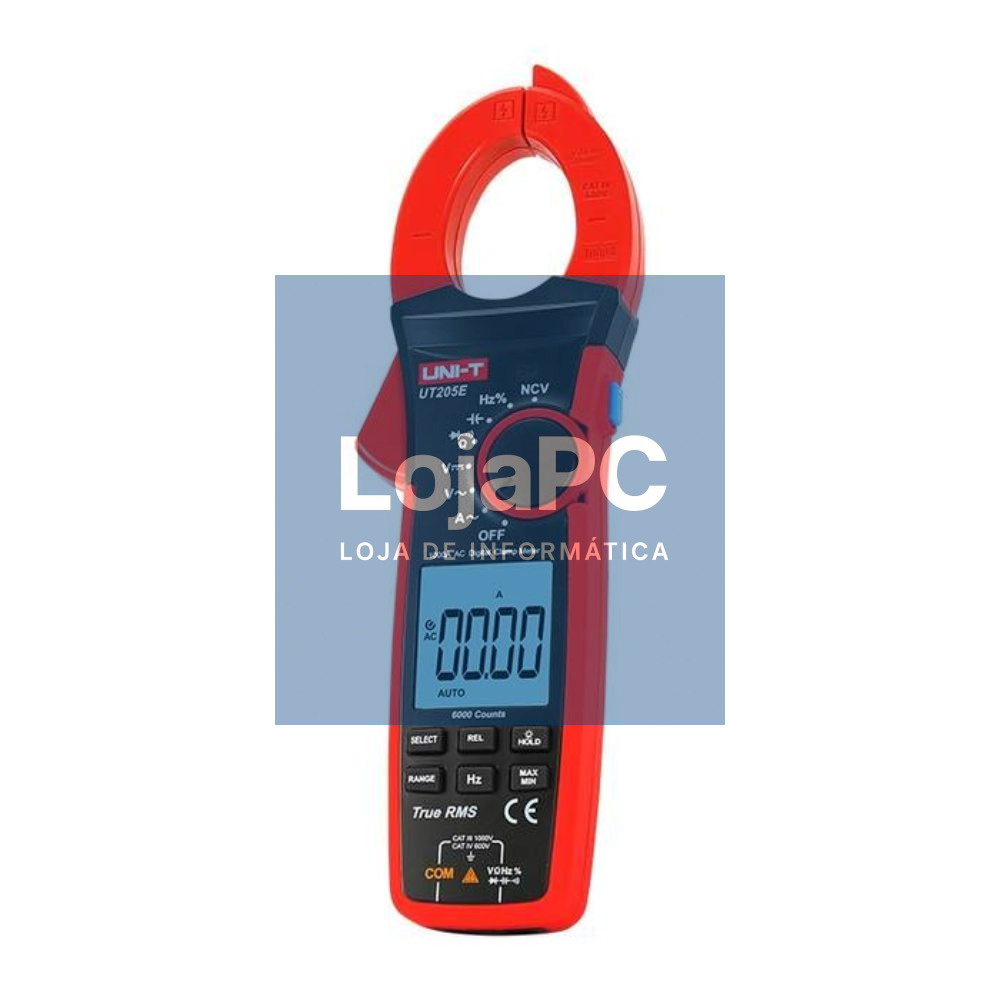 Pinça Amperimétrica Digital 1000A 600V 60MOhm NCV T-RMS