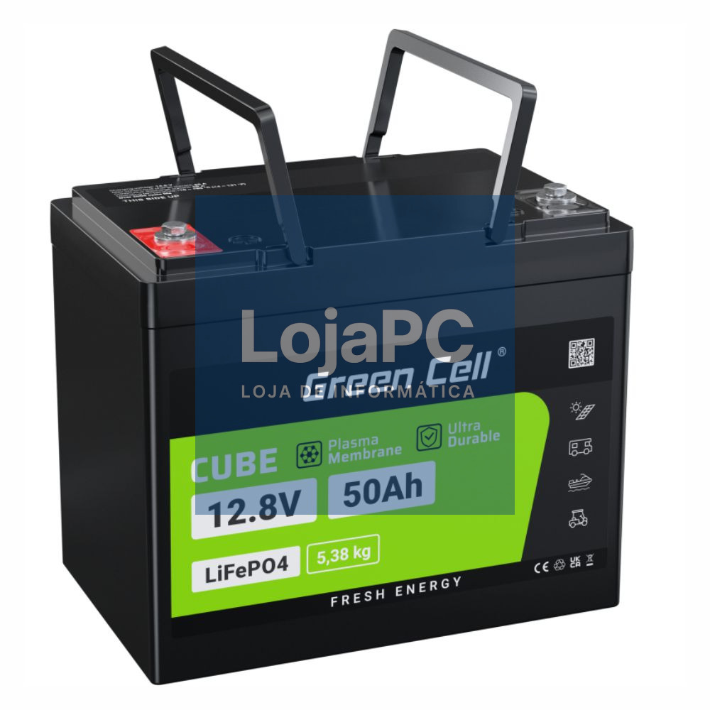 Bateria de Lítio LiFePO4 50000mAh 12.8V GREEN CELL