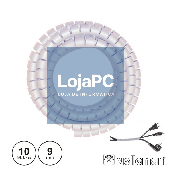 PROTECTOR DE CABO ESPIRAL BRANCO TRANSP. 10M Ø 9MM VELLEMAN