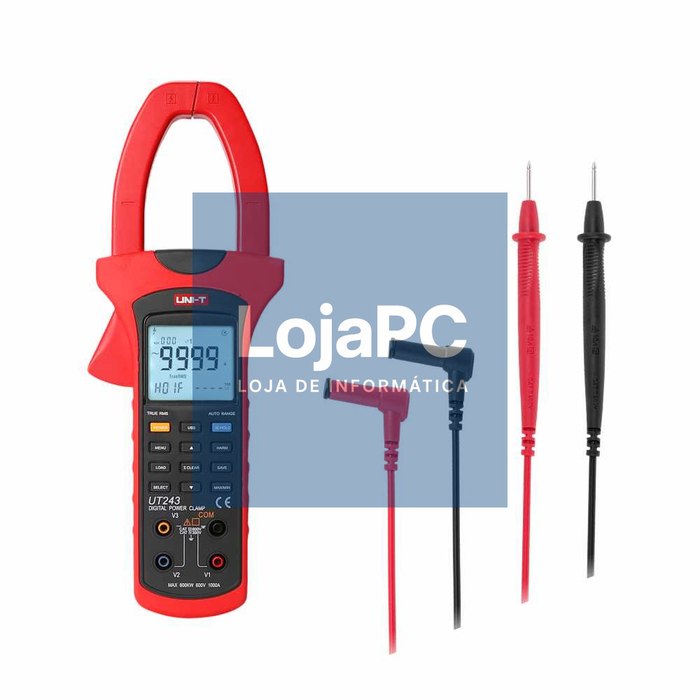 Pinça Amperimétrica Digital 1000A 600V T-RMS UNI-T
