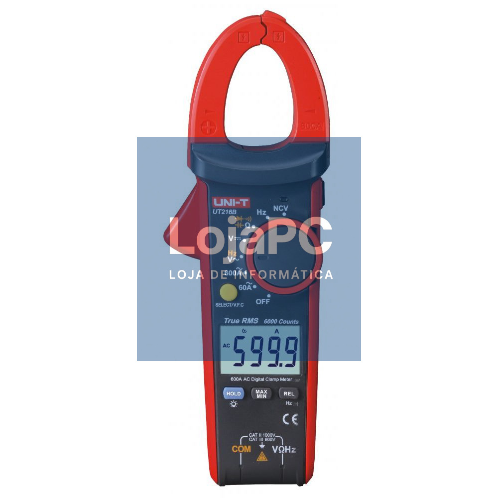 Pinça Amperimétrica Digital AC 750V/1000V True RMS UNI-T