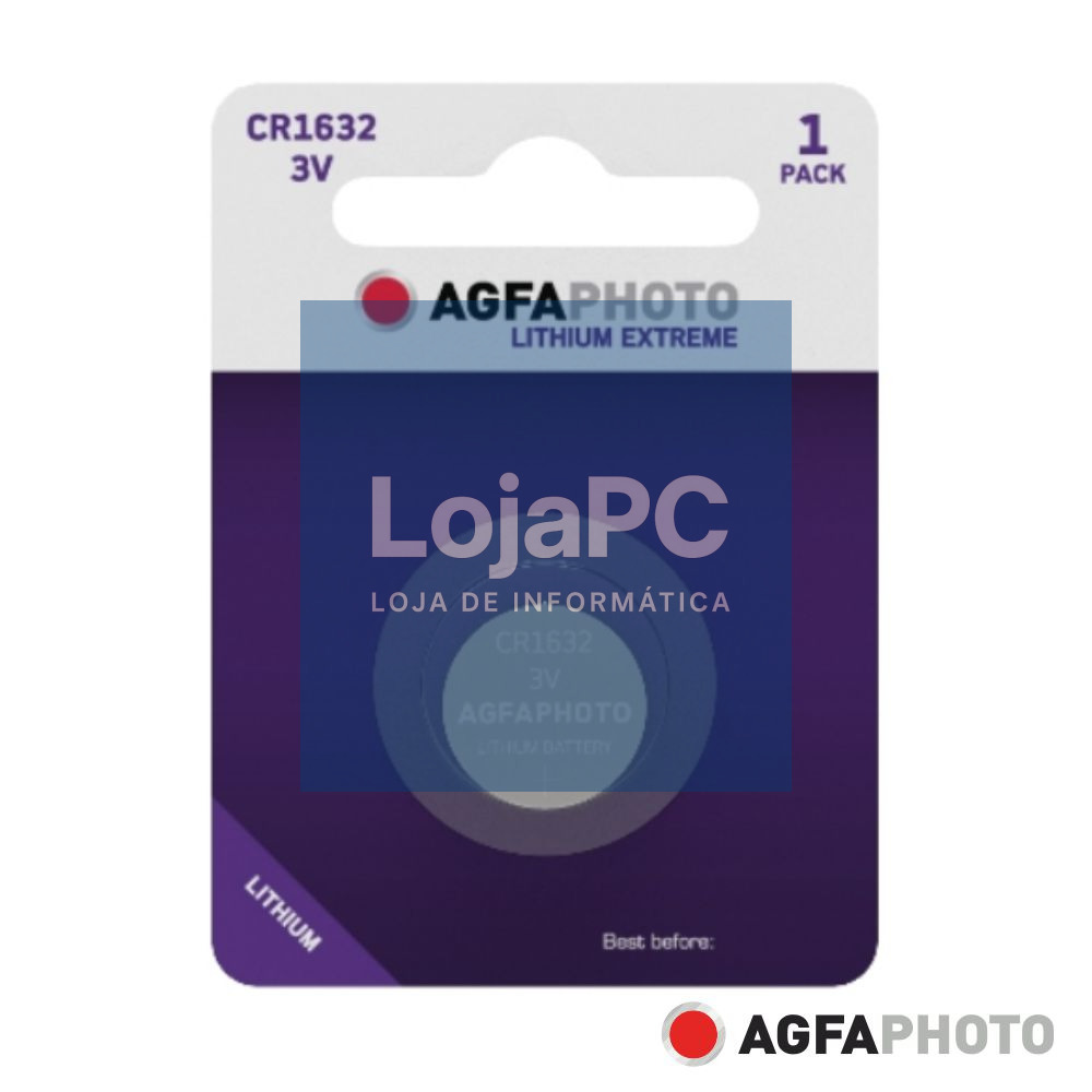 Pilha Lithium Botão CR1632 3V 1x Blister AGFAPHOTO
