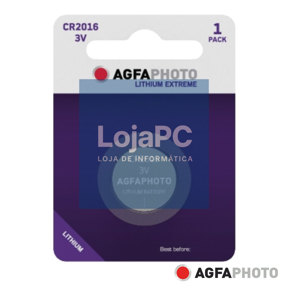 Pilha Lithium Botão CR2016 3V 1x Blister AGFAPHOTO