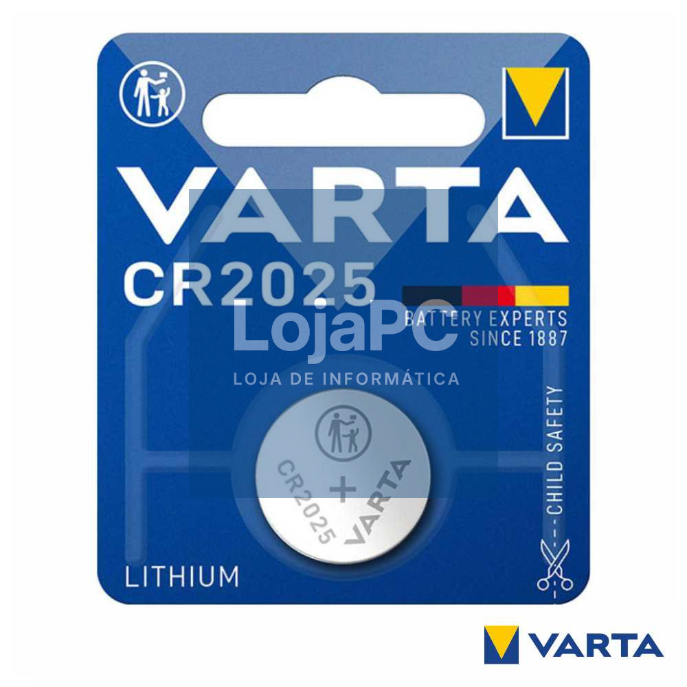 Pilha Lithium Botão CR2025 3V Blister VARTA