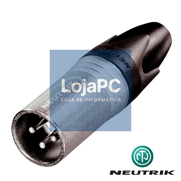FICHA XLR 3P MACHO NIQUELADA C/ GUARDA CABO NEUTRIK