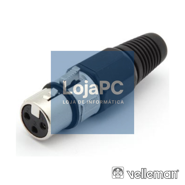 FICHA XLR 3P FÊMEA NIQUELADO C/ GUARDA CABO VELLEMAN