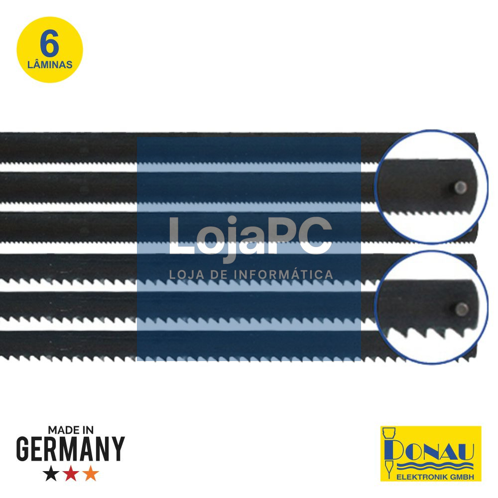 CONJUNTO 6 SERRAS P/ METAL E MADEIRA (3 CADA) 148MM DONAU