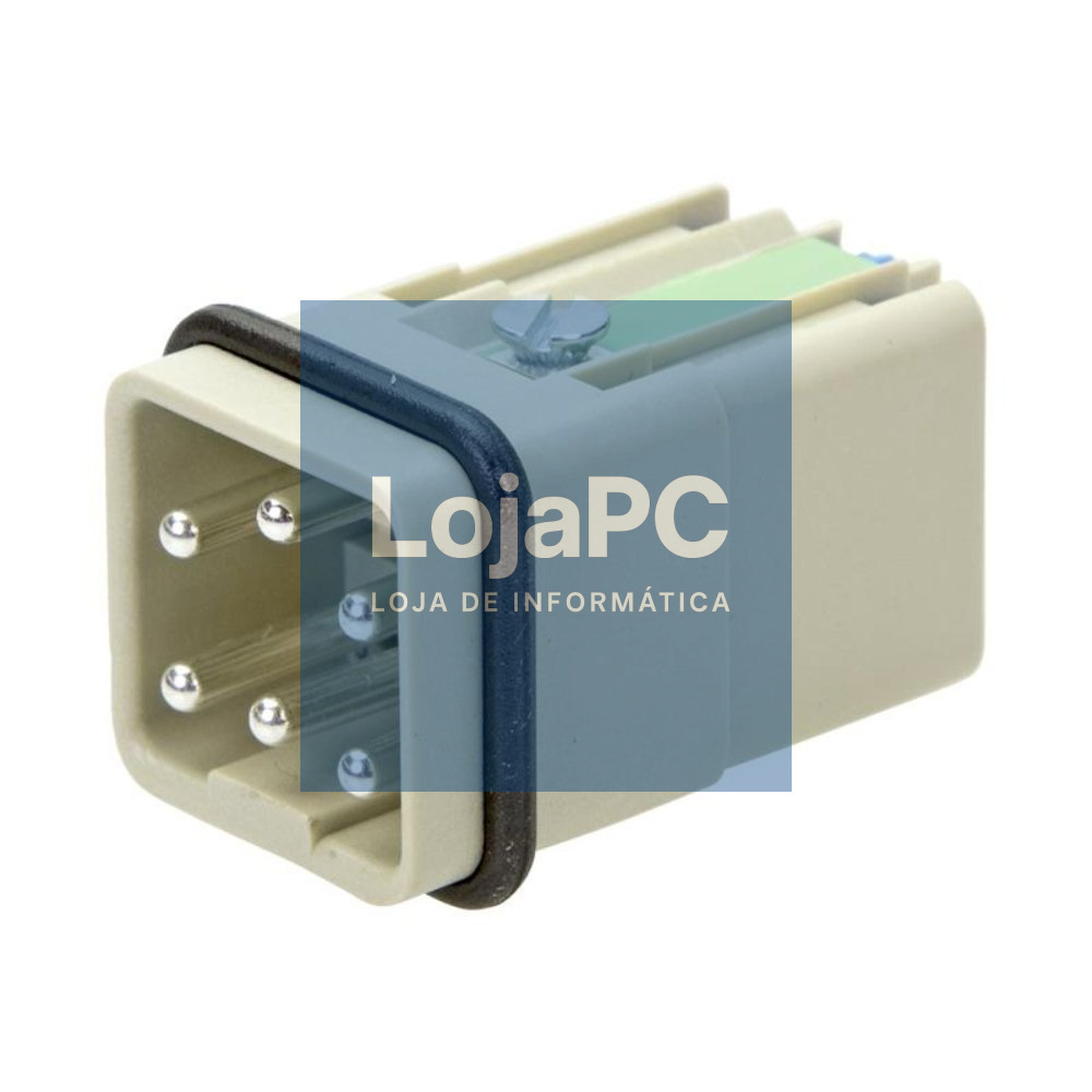 Ficha HDC Macho 6 Pinos 5+PE (Tamanho 3A) HARTING