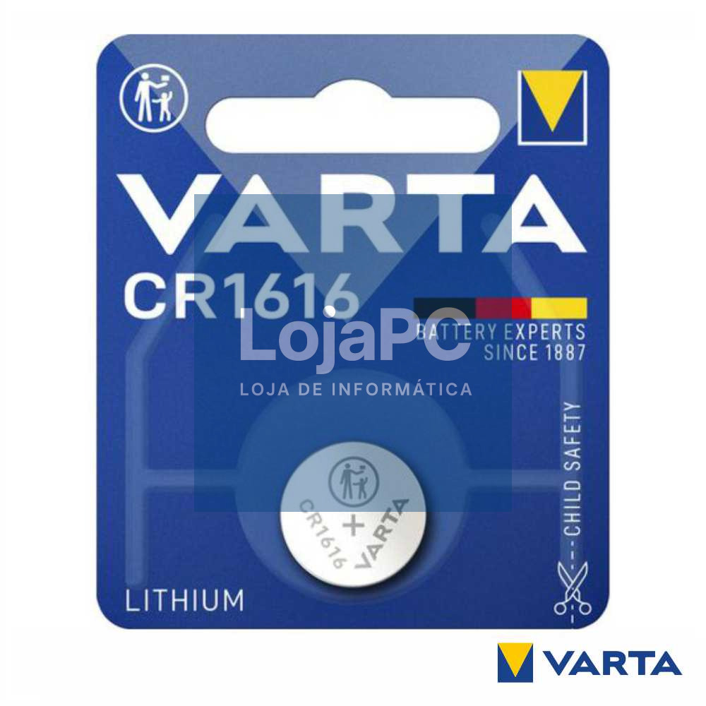 Pilha Lithium Botão CR1616 3V Blister VARTA