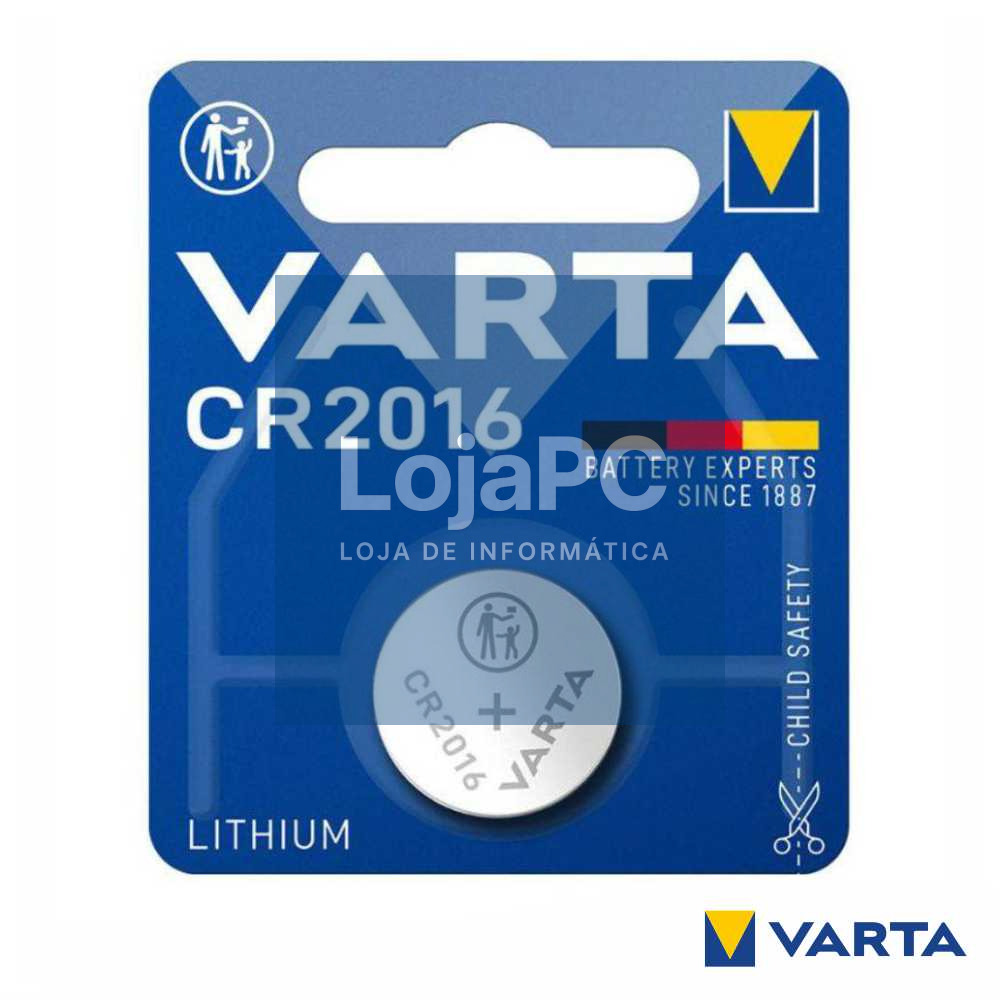Pilha Lithium Botão CR2016 3V Blister VARTA