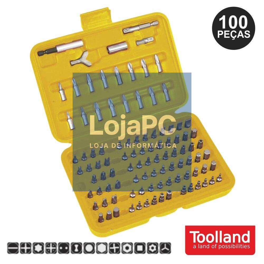 CONJUNTO DE 100 PONTAS P/ ELECTRÓNICA TOOLLAND